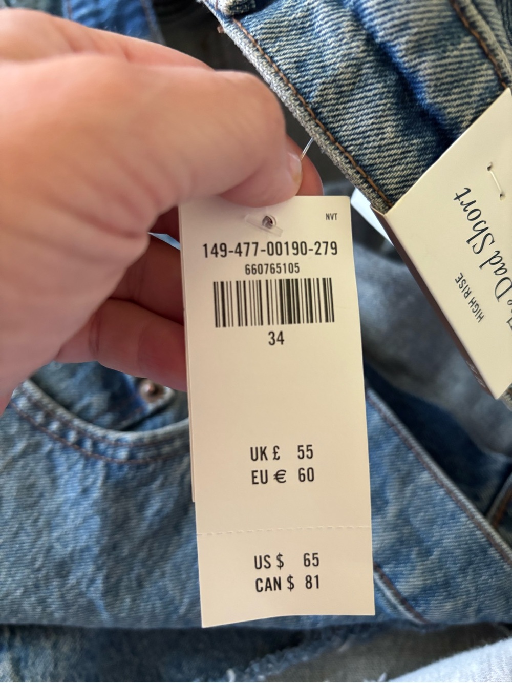 NWT ABERCROMBIE HIGH RISE DAD SHORT 34/18 - Picture 7 of 10